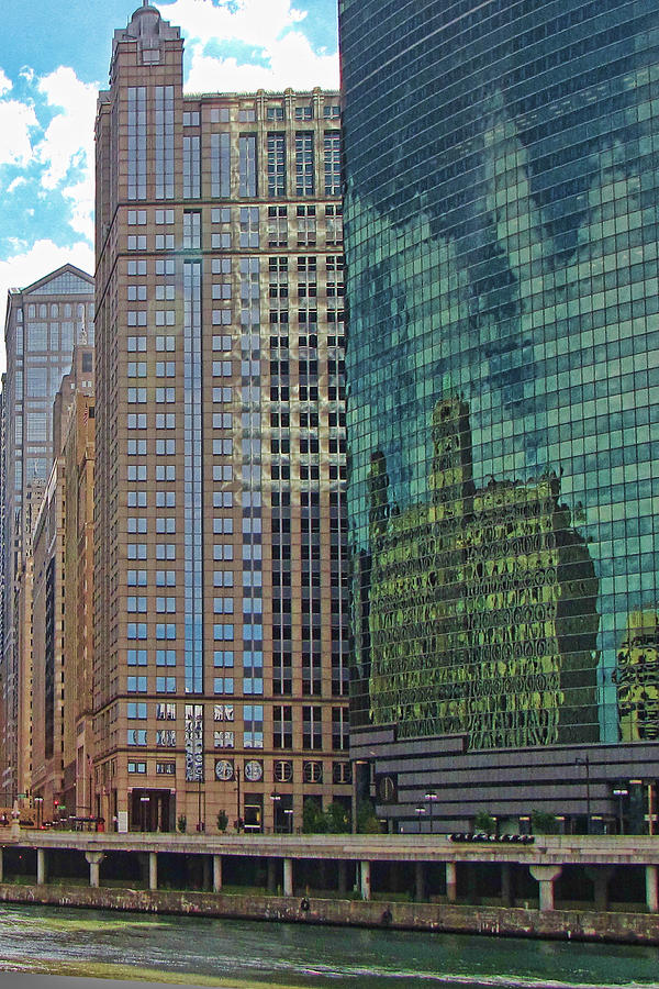 Chicago Photograph - Reflections along the River by Tony Grider