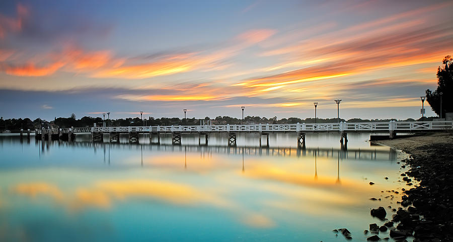 Reflections of a Jetty Photograph by Mark Lucey