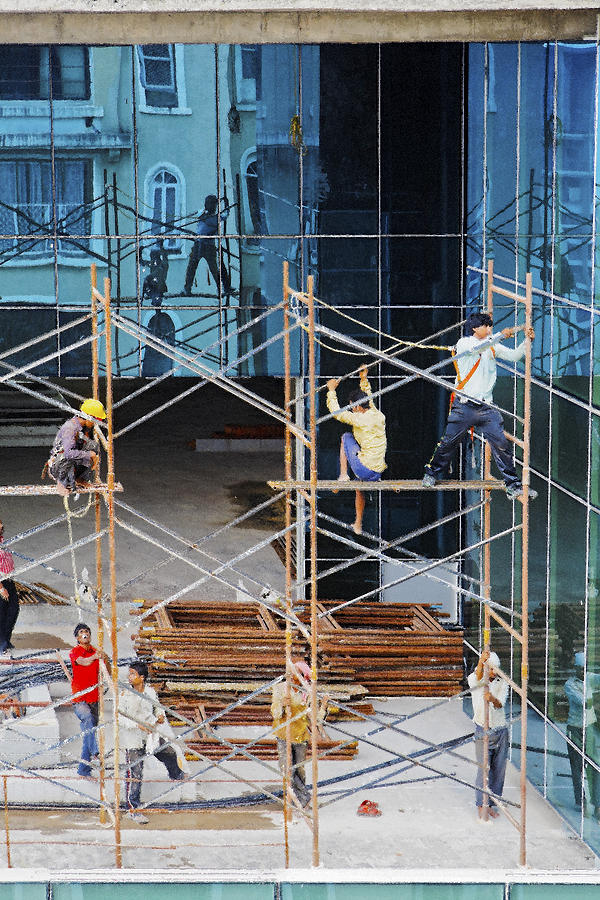 Reflections of a Scaffolder Photograph by Kantilal Patel - Fine Art America