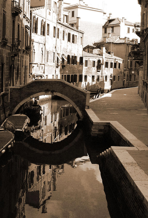 Reflections on Venetian Canal Photograph by Donna Corless