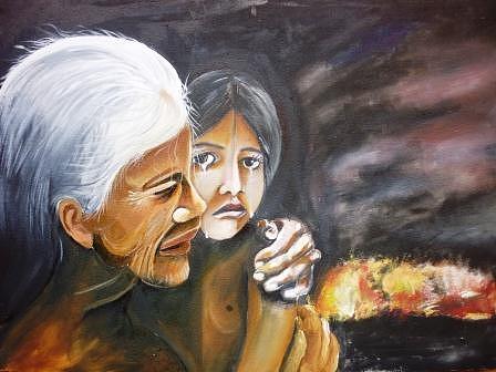 Refugee Painting by Kanthasamy Nimalathasan
