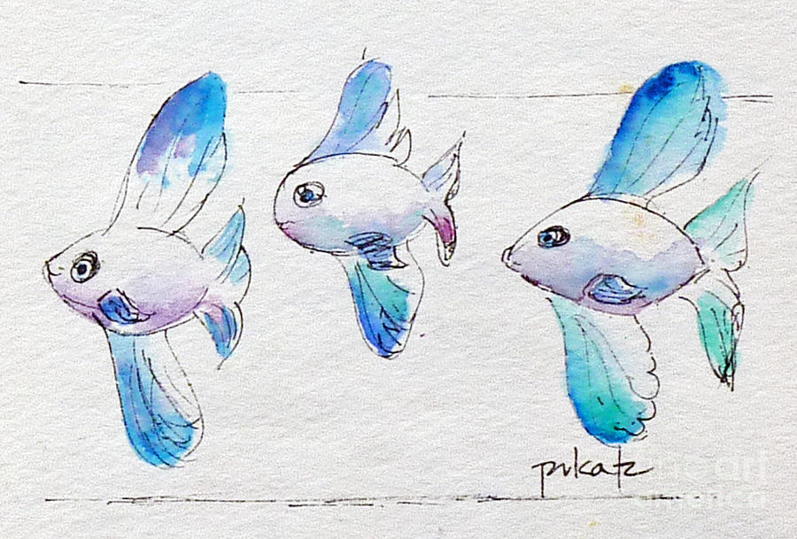 Regatta Fish Painting by Pat Katz