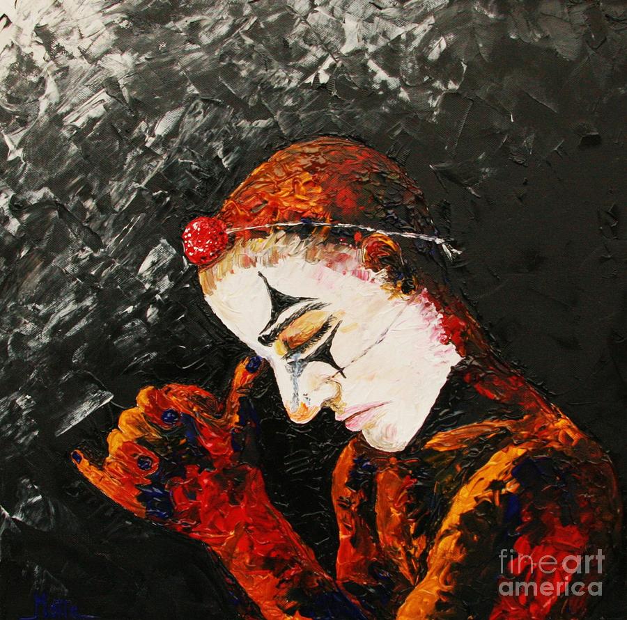 Regretful Clown  Painting by Cris Motta