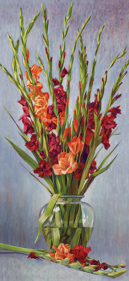 Reigning Gladiolus Painting by Nancy Tilles