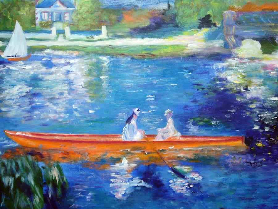 Boat Painting - Relaxation by Nancy Pratt