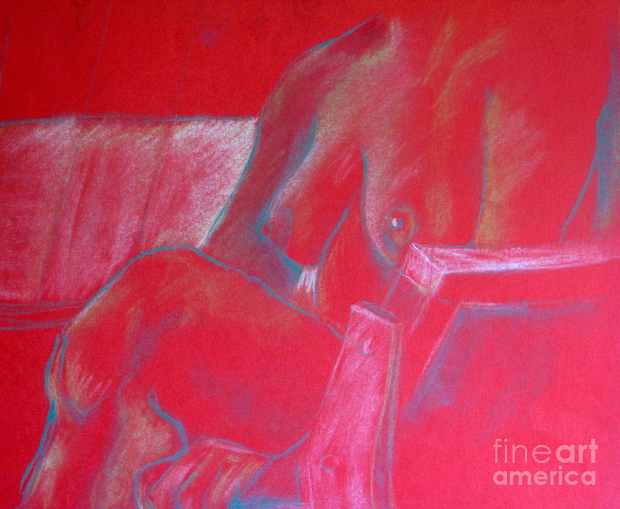 Relaxing In Red Pastel by Rory Siegel