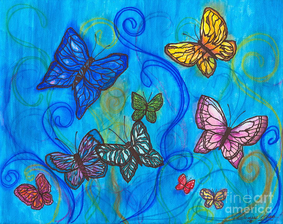 Releasing Butterflies II Painting by Denise Hoag