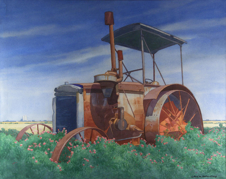 Remembrance Of A Tractor Painting by Glen Heberling