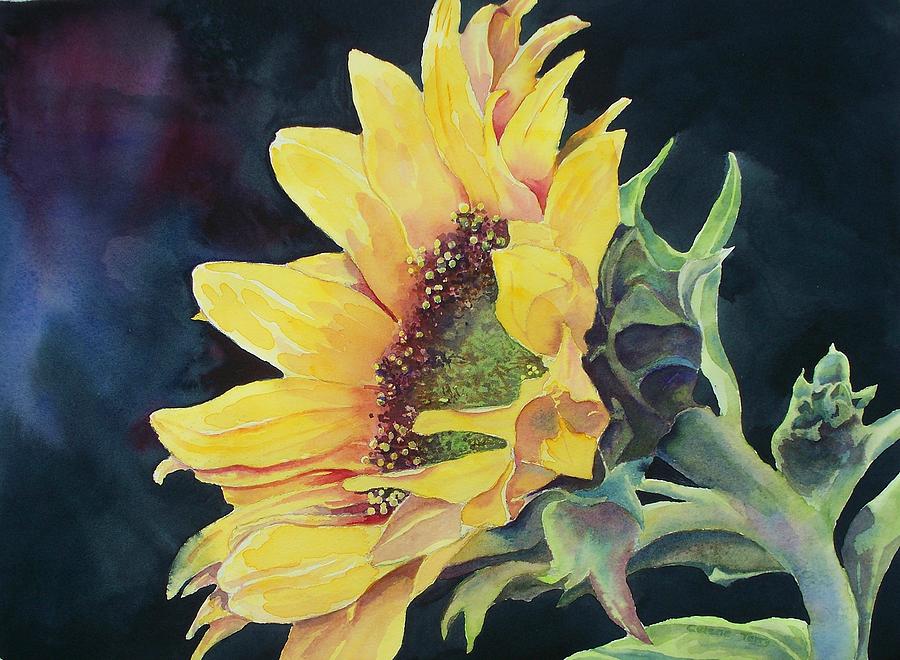 Renees Sunflower Painting by Celene Terry