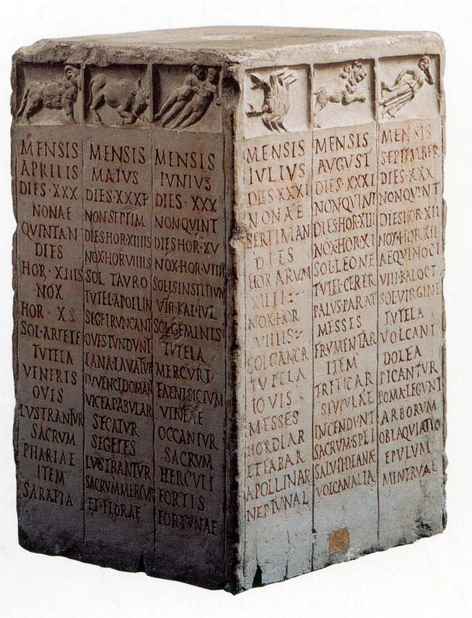 Replica Of Roman Calendar Photograph by Science Source