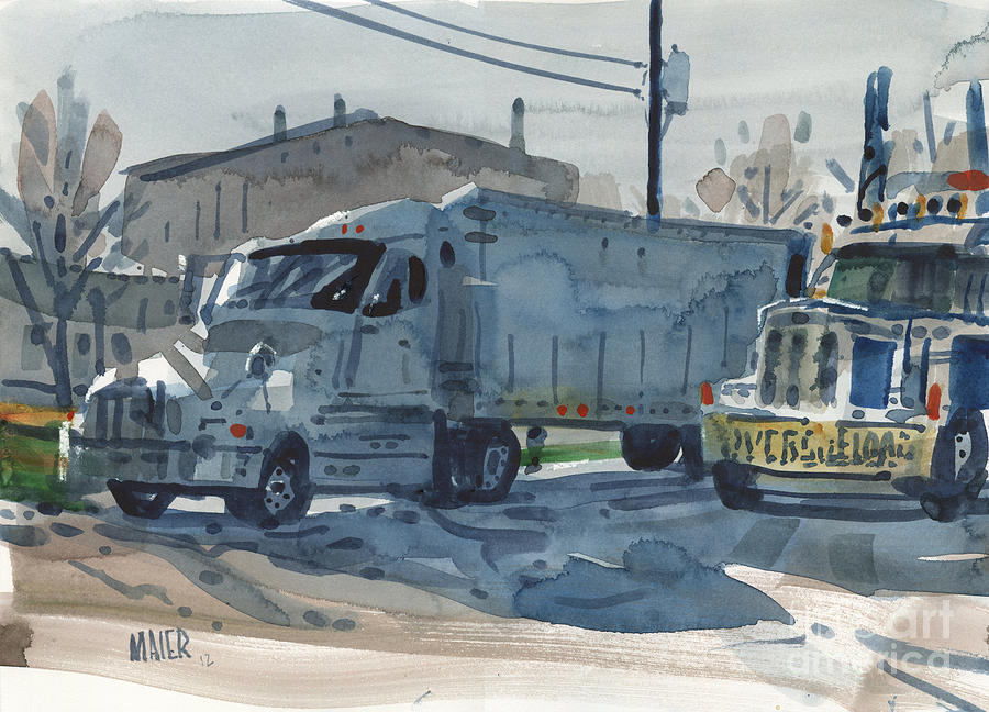 Truck Painting - Resting Giants by Donald Maier