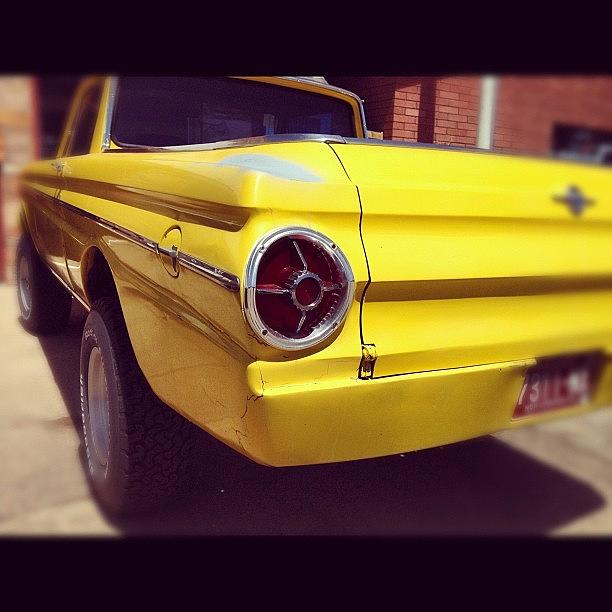 Up Movie Photograph - Retro yellow pick up by Isabel Poulin