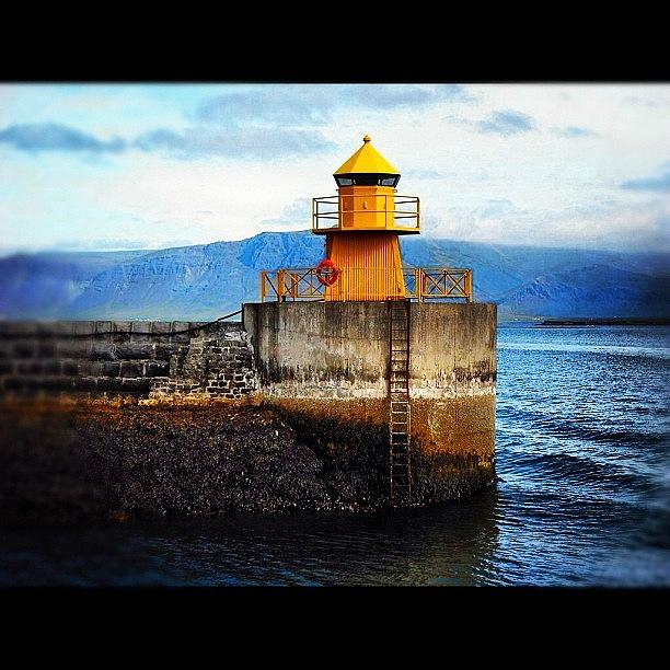 Lighthouse Photograph - Reykjavik Harbor Lighthouse by Mark Lindal