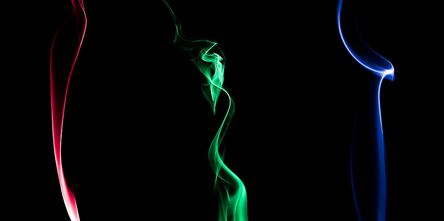 Abstract Photograph - RGB Smoke by Gert Lavsen