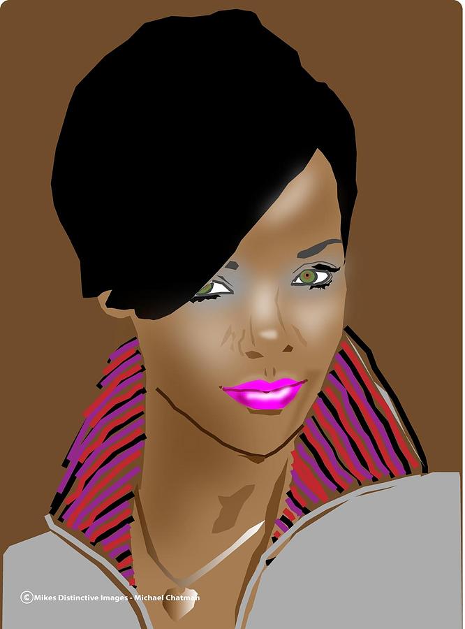 Rihanna Digital Art - Rihanna by Michael Chatman