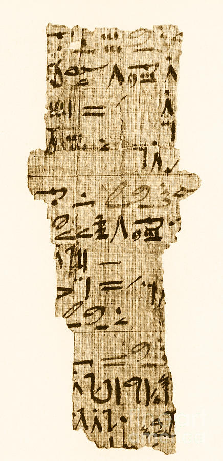 Ahmes Photograph - Rhind Papyrus by Photo Researchers