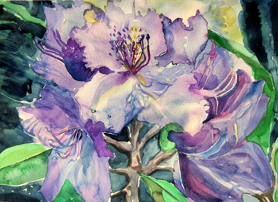 Rhododendron Painting by Mindy Newman
