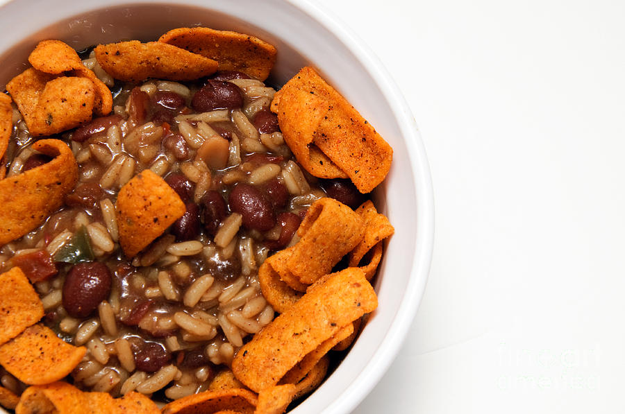 Rice And Beans With Chile Cheese Fritos Photograph by Andee Design