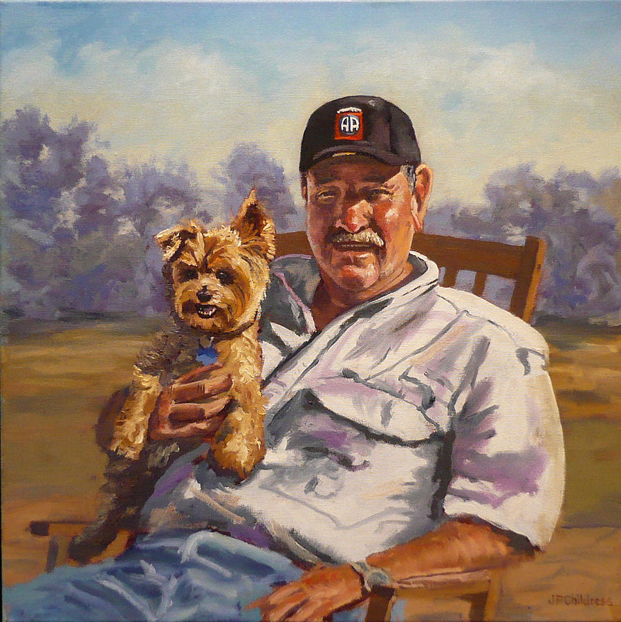 Richard and Scooter Painting by J P Childress