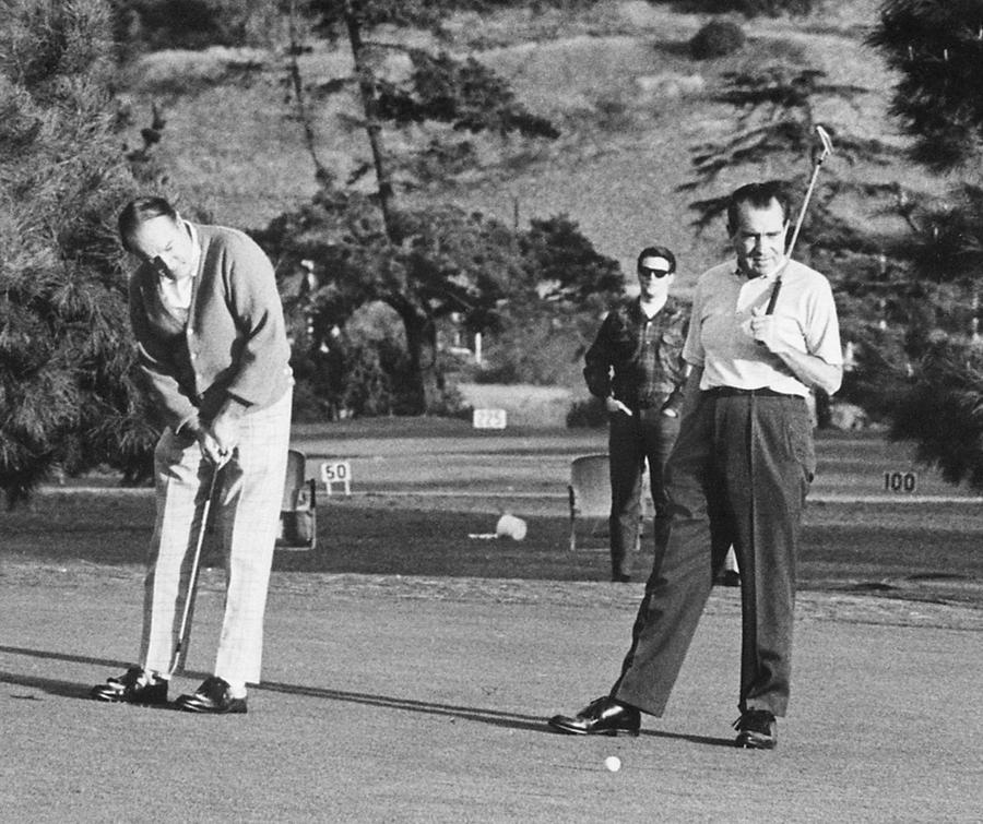 Politician Photograph - Richard Nixon Playing Golf by Everett