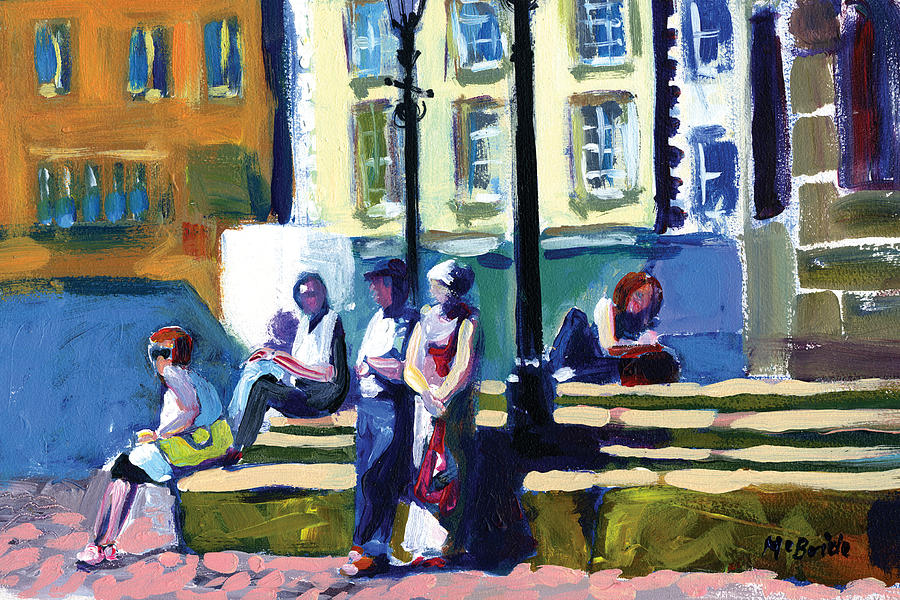 Richmond Bus Stop by Neil McBride Painting by Neil McBride