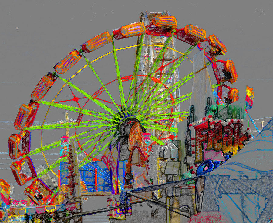 Ferris Wheel Painting - Ride Freak by David Lee Thompson
