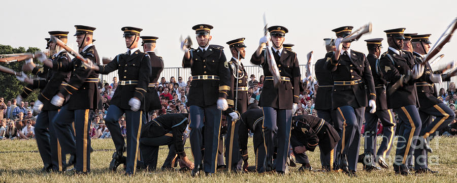 Rifle Display by the Old Guard at the Twilight Tattoo in Washington DC Photograph by William Kuta
