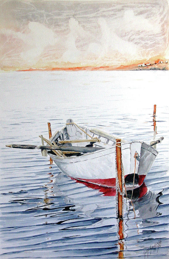 Boat Painting - Riflessi di ciu by Giovanni Marco Sassu