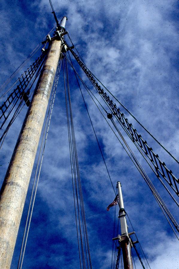 Rigging on Blue Photograph by Lin Grosvenor