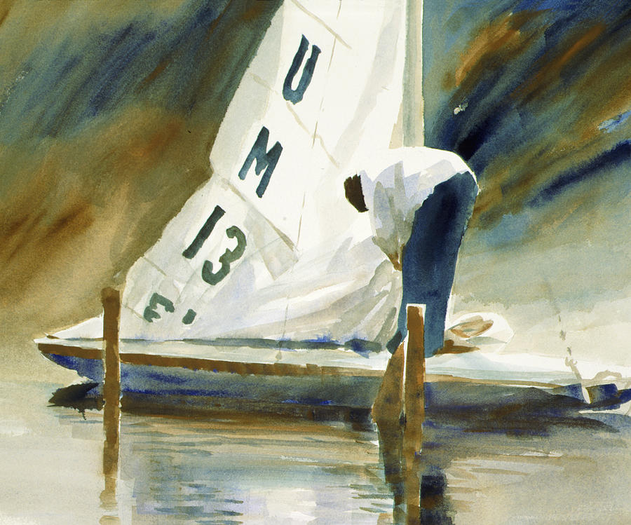 Rigging the sails painting by david rickert fine art america