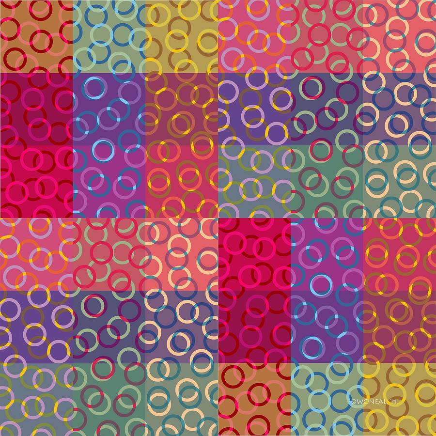 Pattern Digital Art - Ring Series 3 by Walter Neal