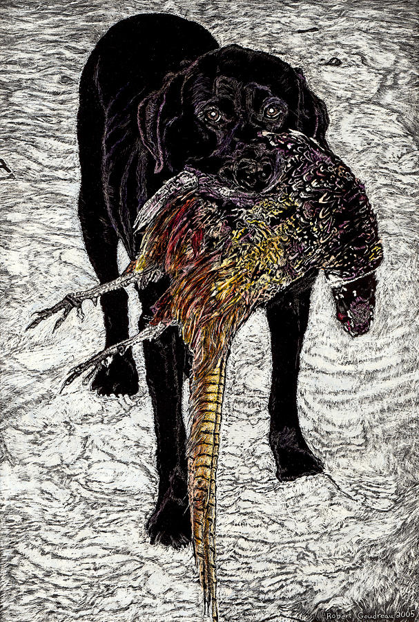 Dog Painting - Rip-Tide the Hunting Dog by Robert Goudreau Dog Painting - Rip-Tide the Hunting Dog by Robert Goudreau