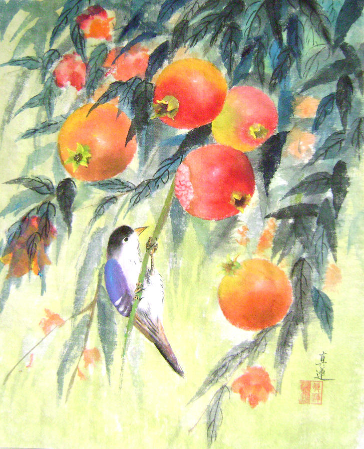 Bird Painting - Riping Seasons by Lian Zhen