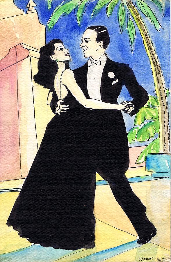 Rita Hayworth Drawing - Rita and Fred by Mel Thompson