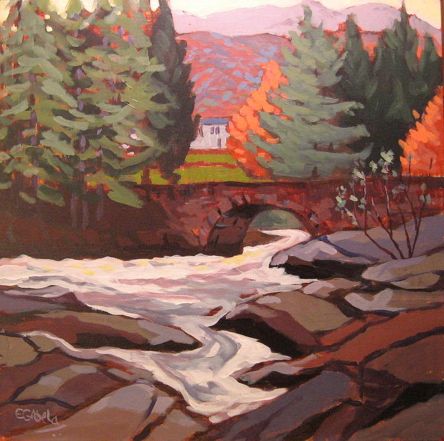 Turbulent River Painting - River dochart Killin by Edward Abela