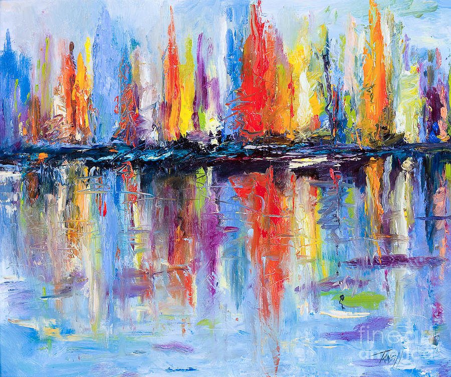 Boat Painting - River Reflections Series by Tansill Stough by Tansill Stough