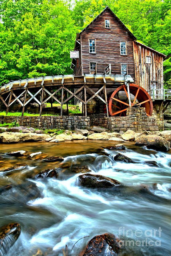 River Rock And A Grist Mill Photograph by Adam Jewell