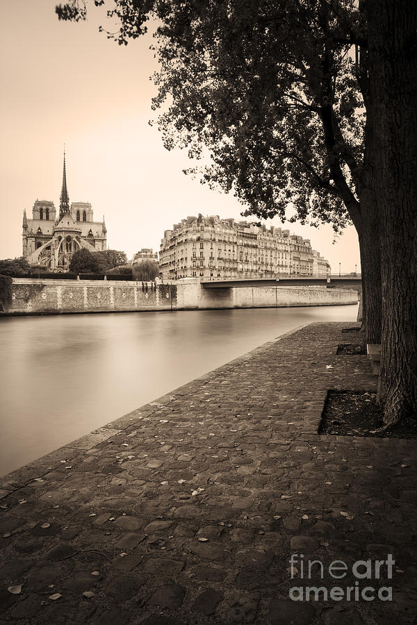 Architecture Photograph - River Seine and Cathedral Notre Dame by Brian Jannsen