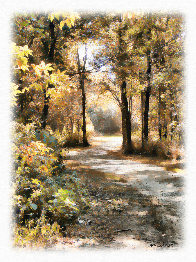 Fall Digital Art - Riverbend Trail by Tom Schmidt