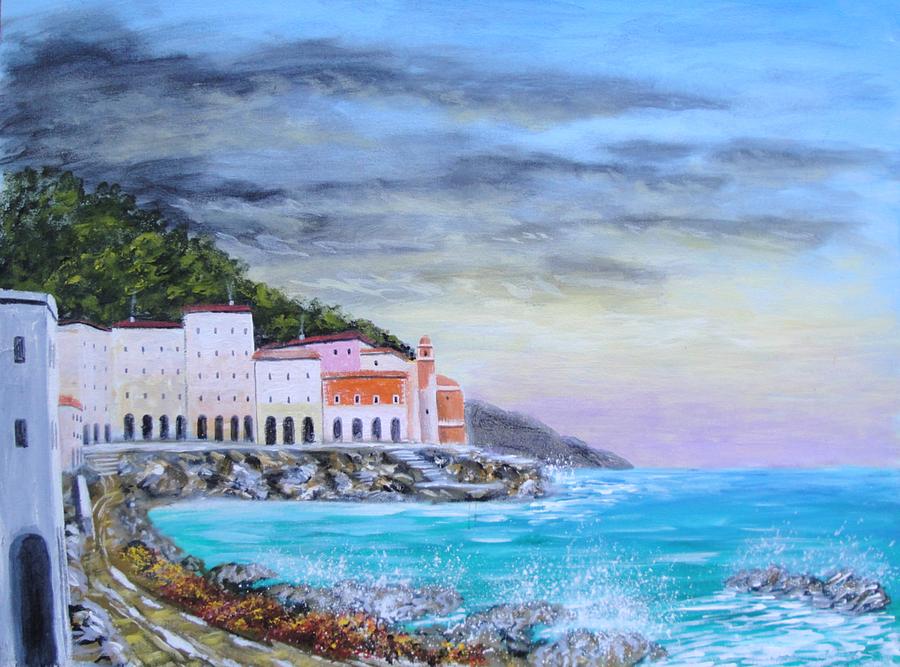 Riviera Ligure Painting by Larry Cirigliano