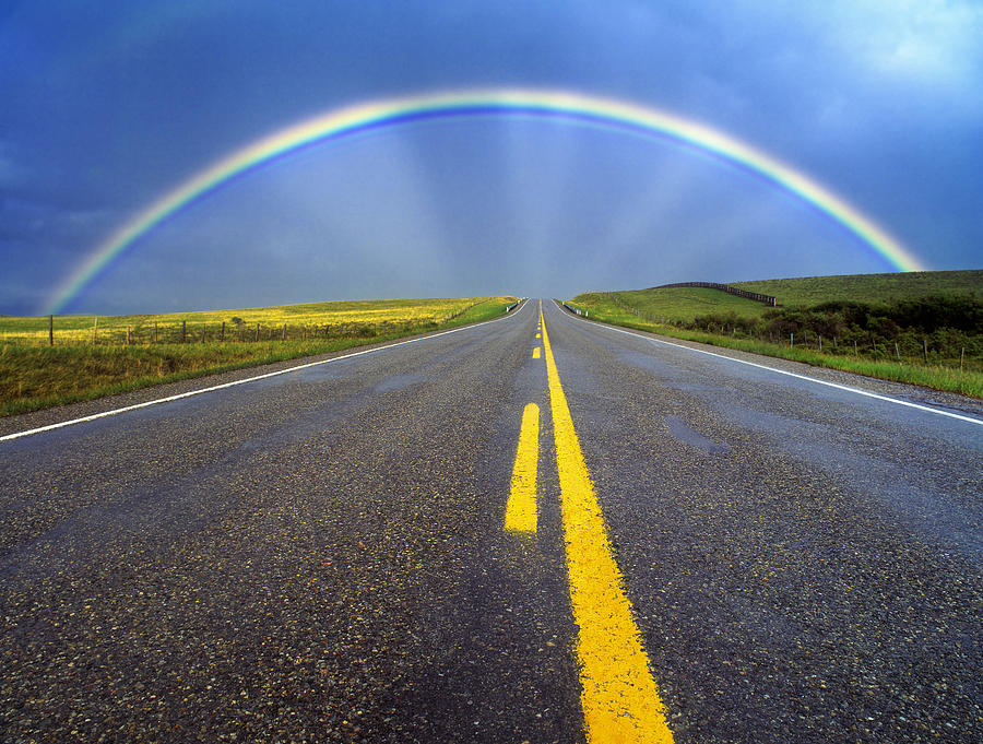 Road and Rainbow Photograph by Darwin Wiggett - Fine Art America