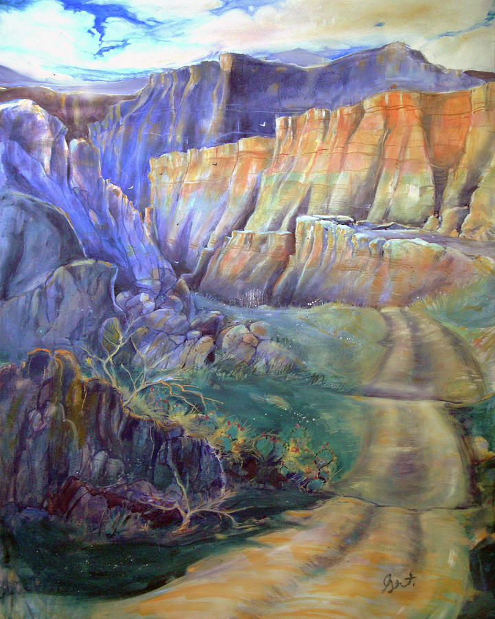 Road to Rainbow Gulch Painting by Gertrude Palmer