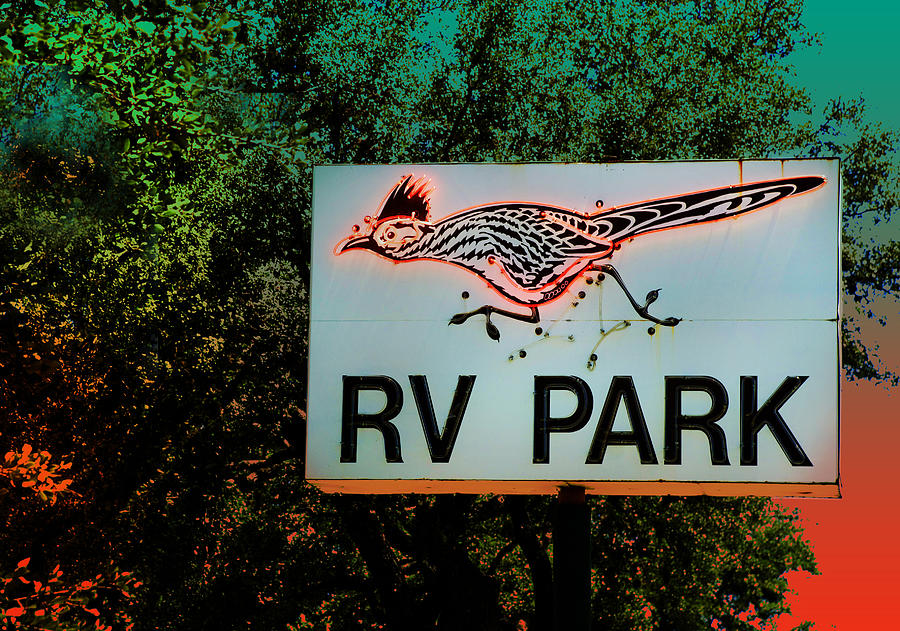 Roadrunner RV Park Retro Sign Photograph by Kathleen Grace
