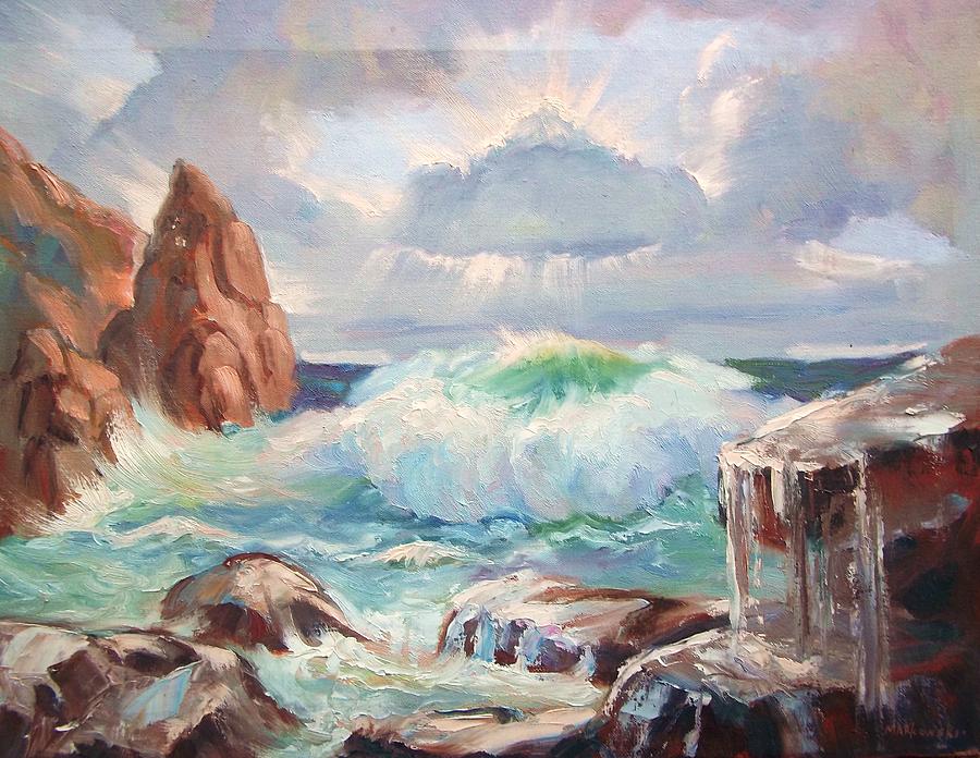 Roaring Waves Painting by Aileen Markowski - Fine Art America