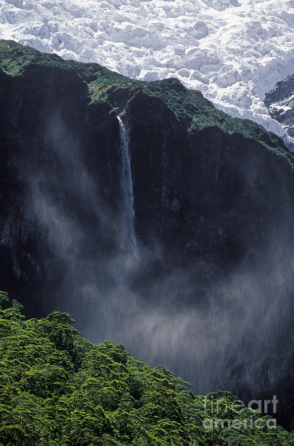 Nature Photograph - Rob Roy Glacier and Falls - New Zealand by Craig Lovell