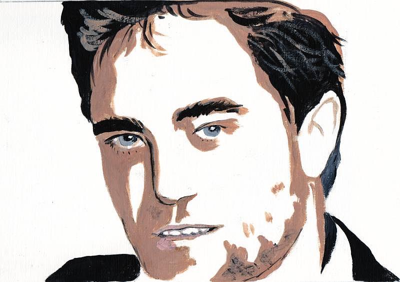 Robert Pattinson 55 Painting by Audrey Pollitt