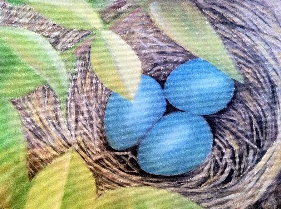 Bird Painting - Robins Egg Blue by Stephanie L Carr