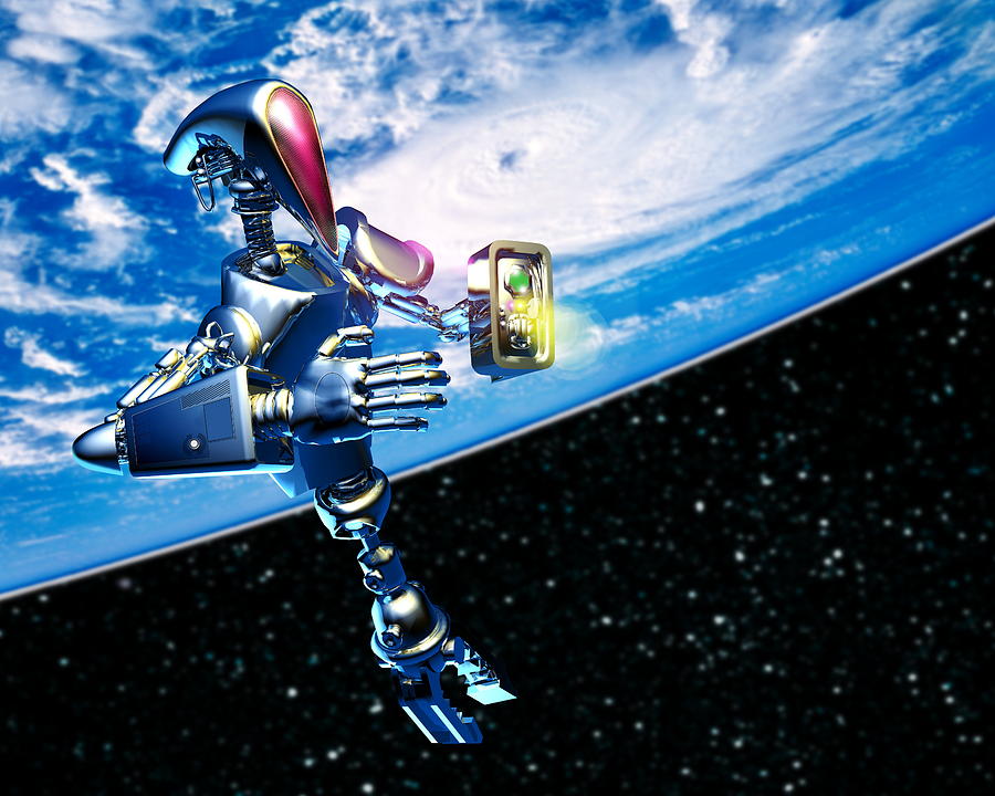 Space Photograph - Robot Astronaut by Victor Habbick Visions