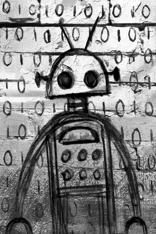 Robot Graffiti 2 of 6 Digital Art by Roseanne Jones
