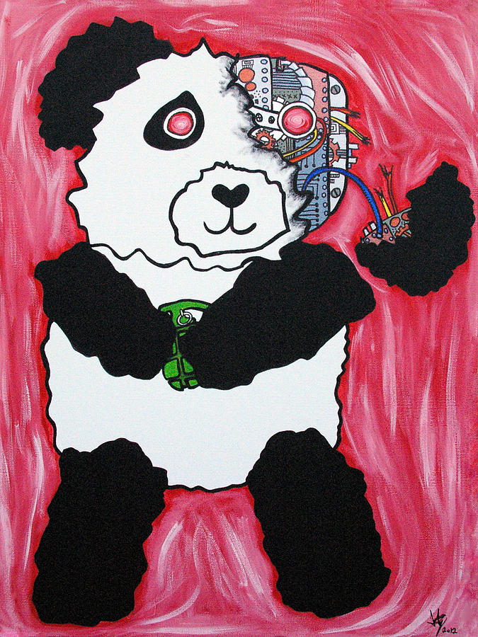 Unique Painting - Robot Panda by Jera Sky